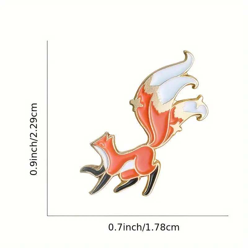 Big Tail Fox Alloy Brooch | Animal Pattern Pin | Clothing Accessories