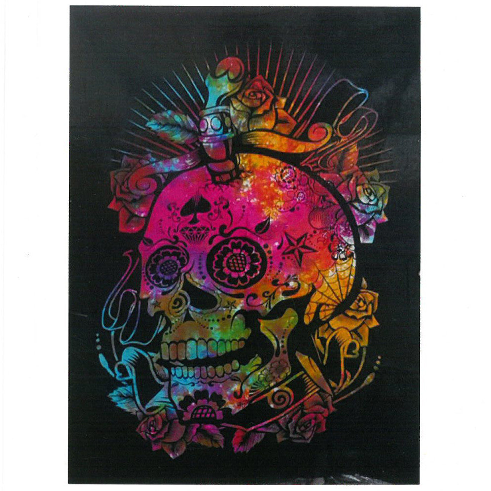 Cotton Wall Art | Day of the Dead Skull | Wall Hangings |Tapestries