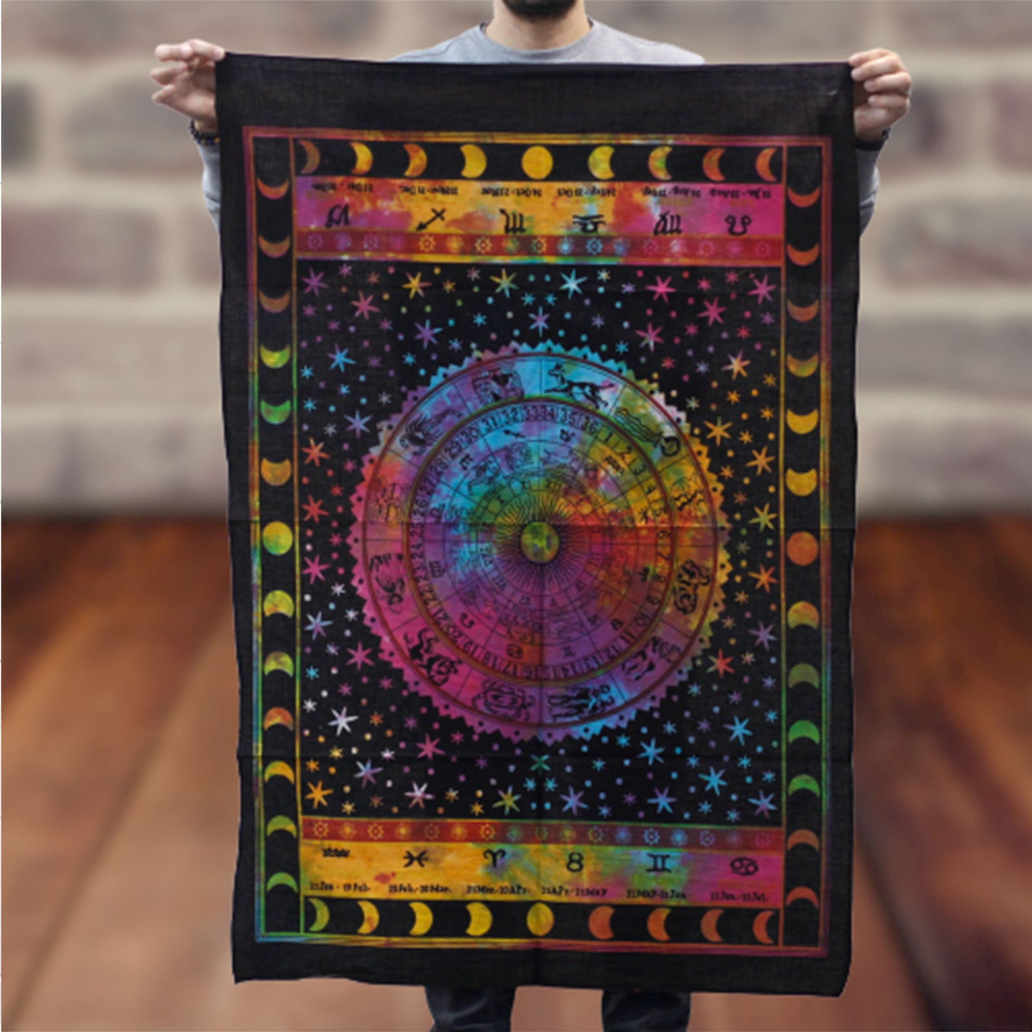 Cotton Wall Art | Zodiac Wheel | Wall Hangings |Tapestries