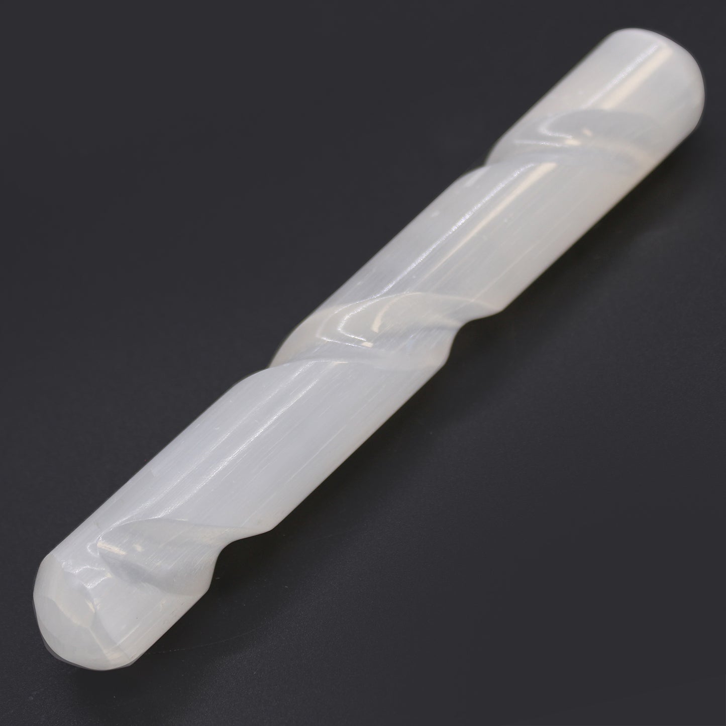 Selenite Spiral Wand | 16 cm | Round Both Ends | Altar Item