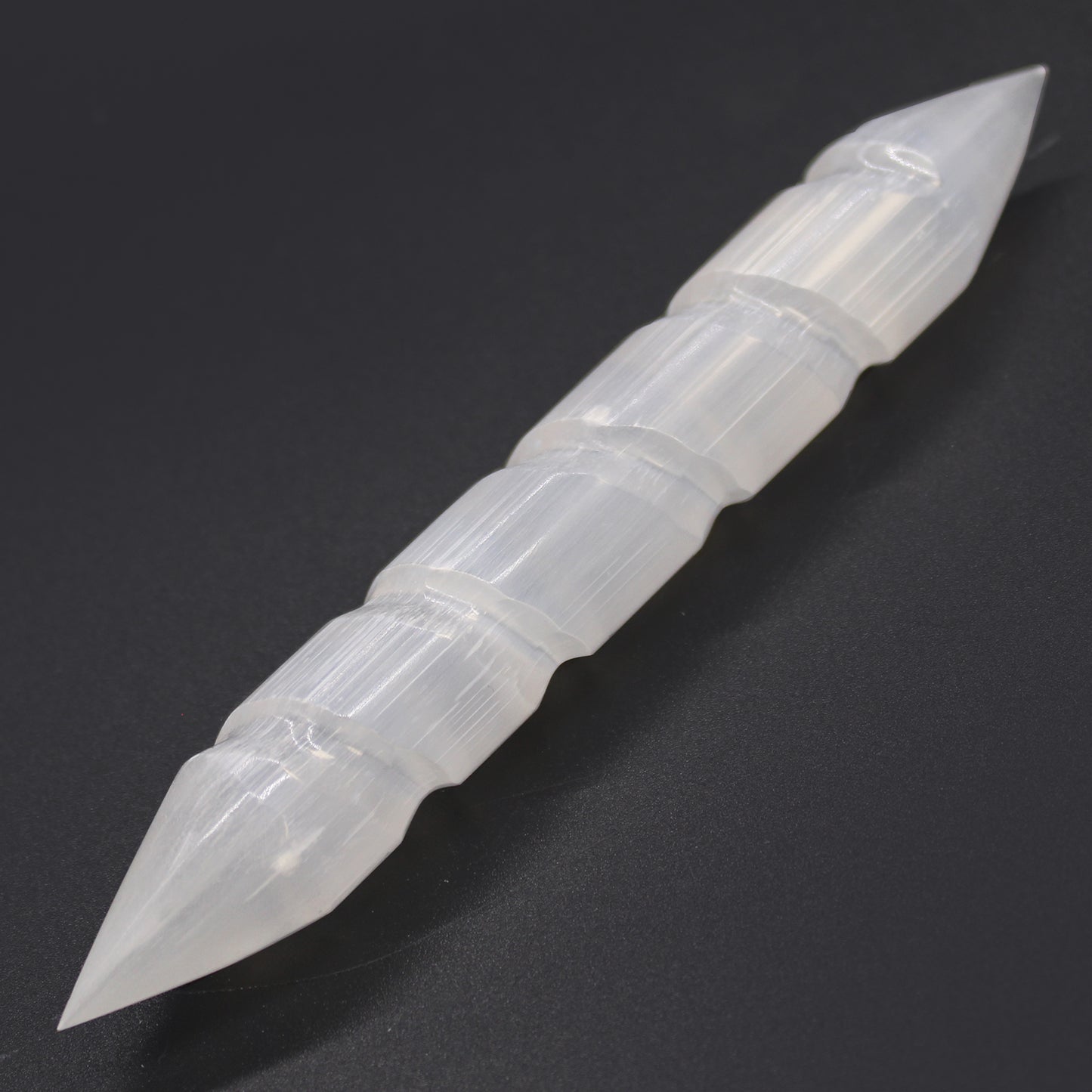 Selenite Spiral Wands | 16 cm | Point Both Ends