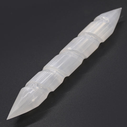 Selenite Spiral Wands | 16 cm | Point Both Ends