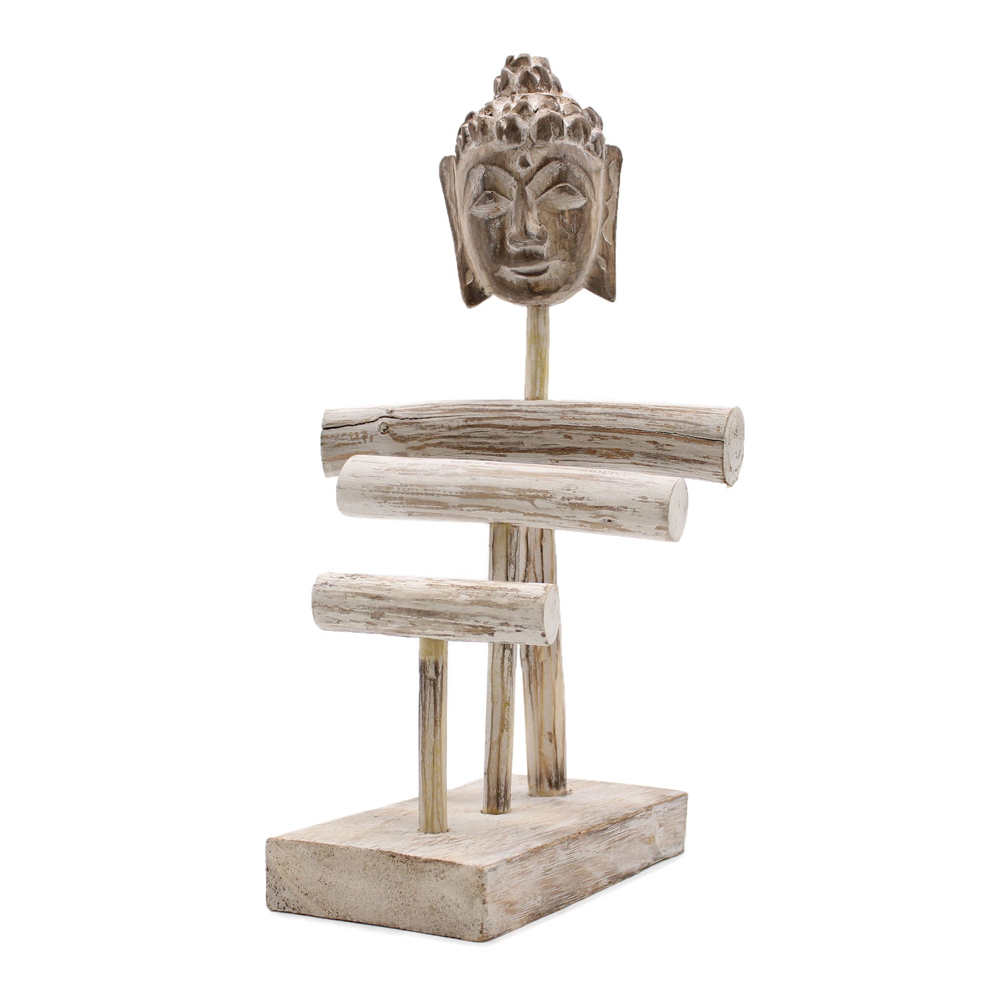 Bracelet Stand | Three Branch & Buddha Stand | Whitewash | Jewellery Stand