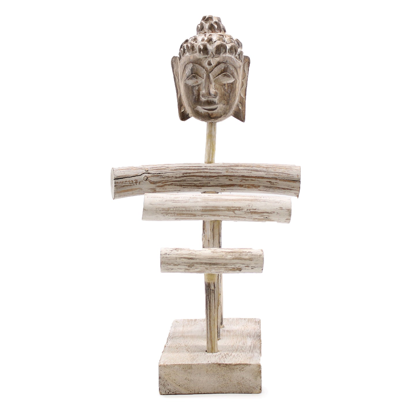 Bracelet Stand | Three Branch & Buddha Stand | Whitewash | Jewellery Stand