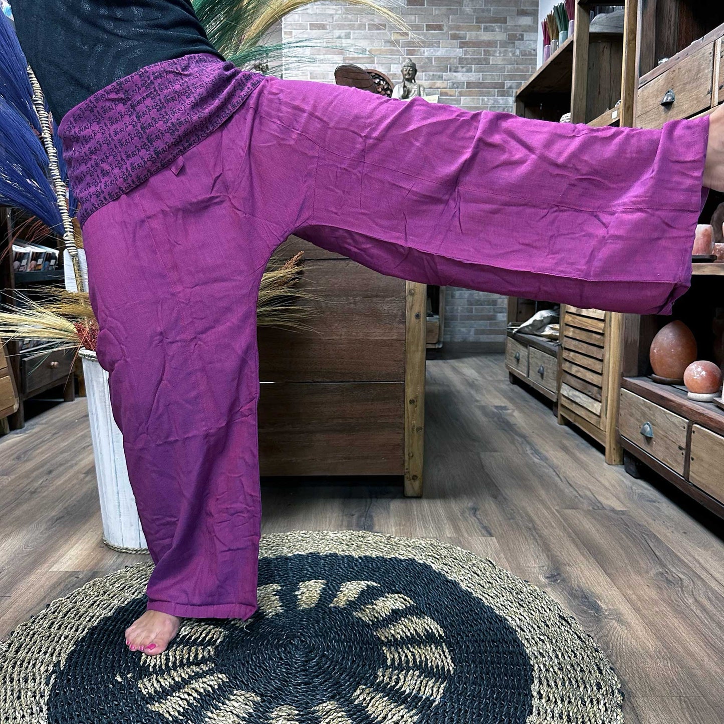 Yoga and Festival Pants | Thai Fisherman Pants | Mandala Mantra on Purple | Boho | Bohostyle | Cotton