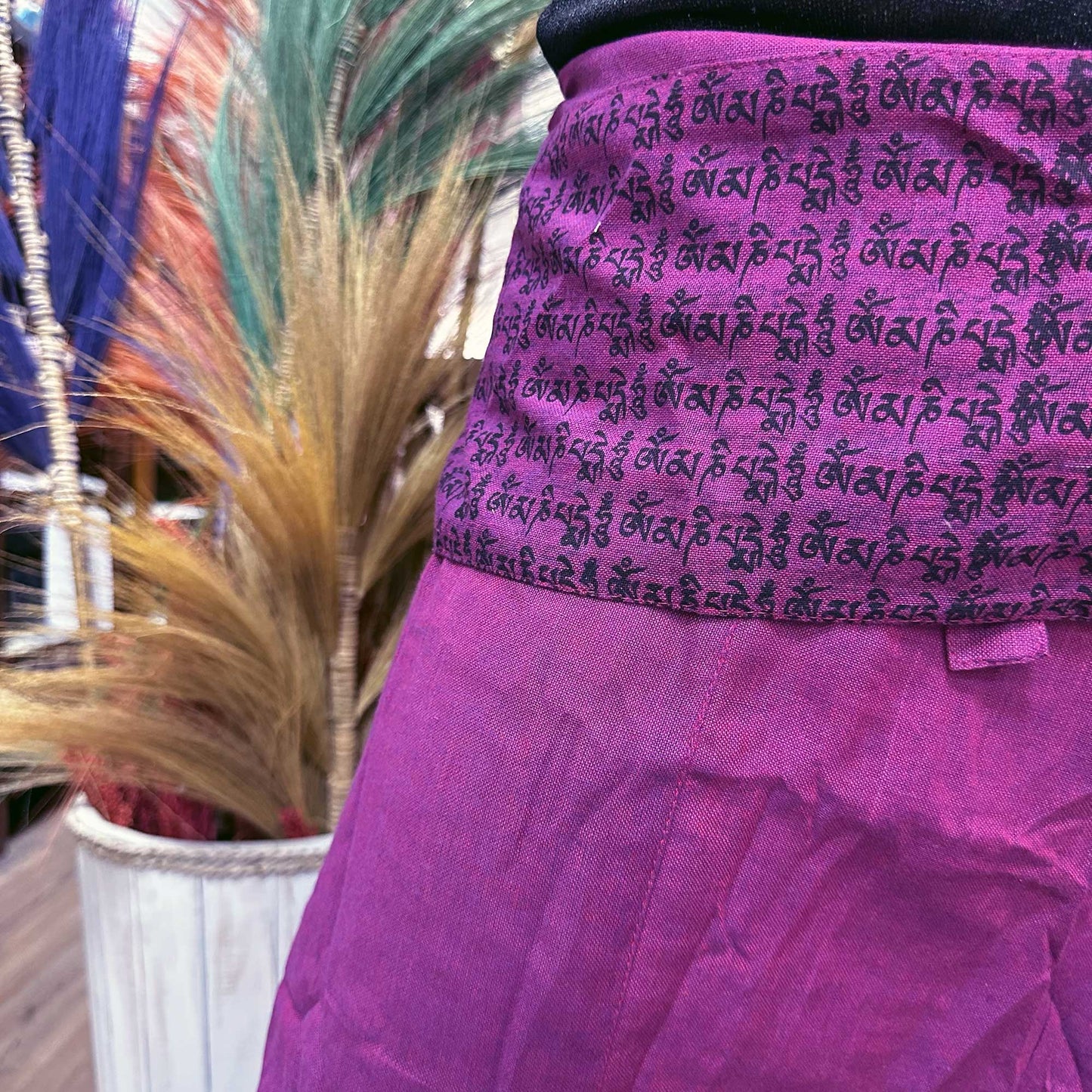 Yoga and Festival Pants | Thai Fisherman Pants | Mandala Mantra on Purple | Boho | Bohostyle | Cotton