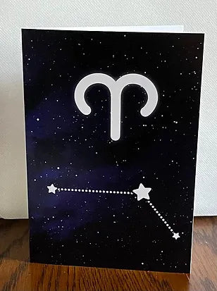 Aries Birthday Card | Zodiac Greeting Cards | Star Sign | Astrology Card