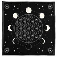 Moon Phase Crystal Grid Design | Altar Cloth | 70x70cm | Tarot Cloth | Pagan