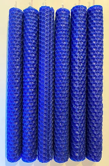 Beeswax Candle Navy Blue | Hand rolled | Dark Blue| 20cm | 100 % U.K. Beeswax