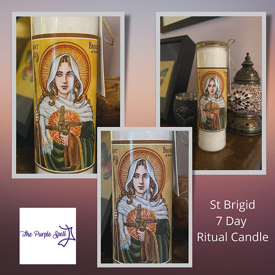 7 Day Candle | Ritual Candle | Religious Candle | St Brigid | Saint Brigid