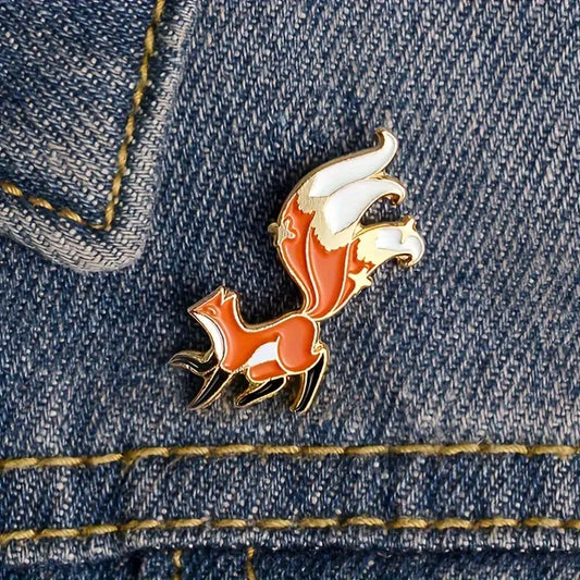 Big Tail Fox Alloy Brooch | Animal Pattern Pin | Clothing Accessories