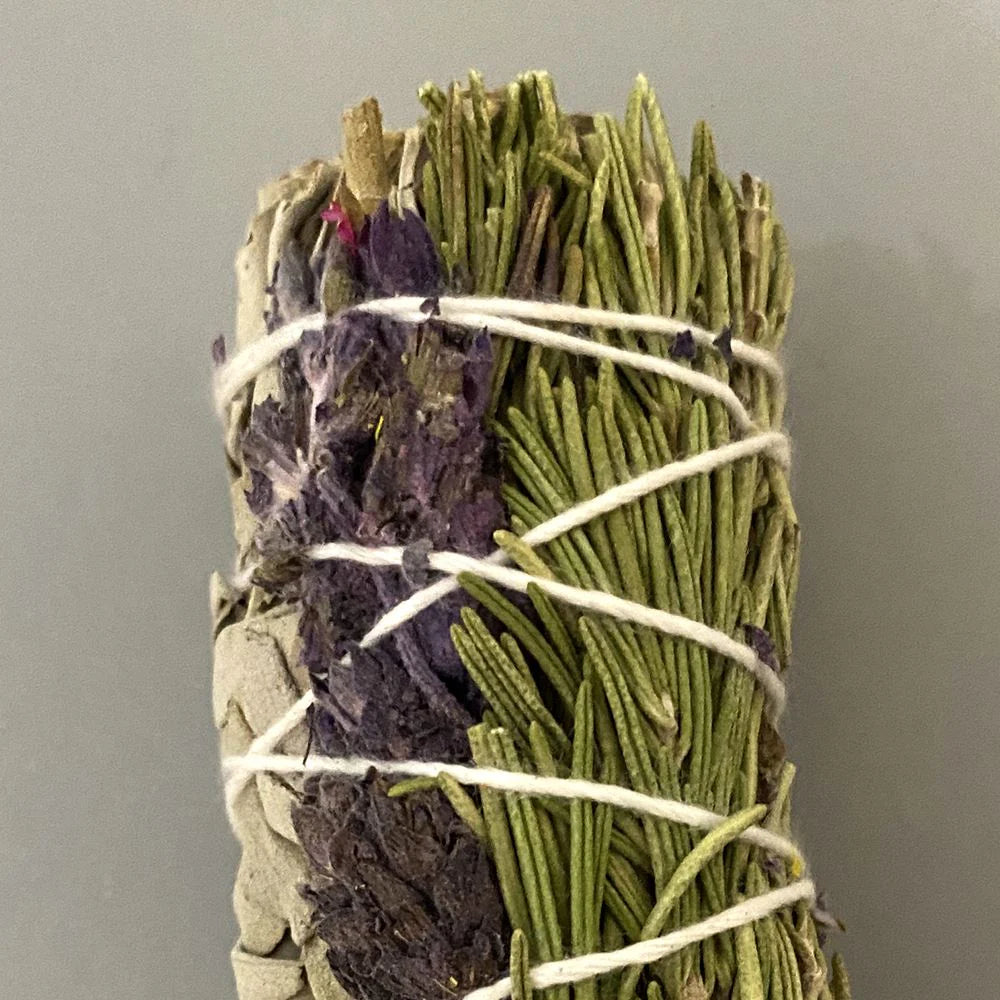 White Sage, Lavender and Rosemary | 4 Inches | Smoke Cleansing