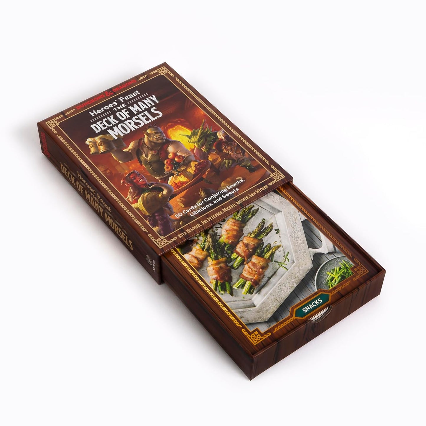 Heroes' Feast: The Deck of Many Morsels: 50 Cards for Conjuring Snacks, Libations, and Sweets (Dungeons & Dragons) Cards | Oct. 2024 | by Kyle Newman and Jon Peterson | DnD | Roleplay