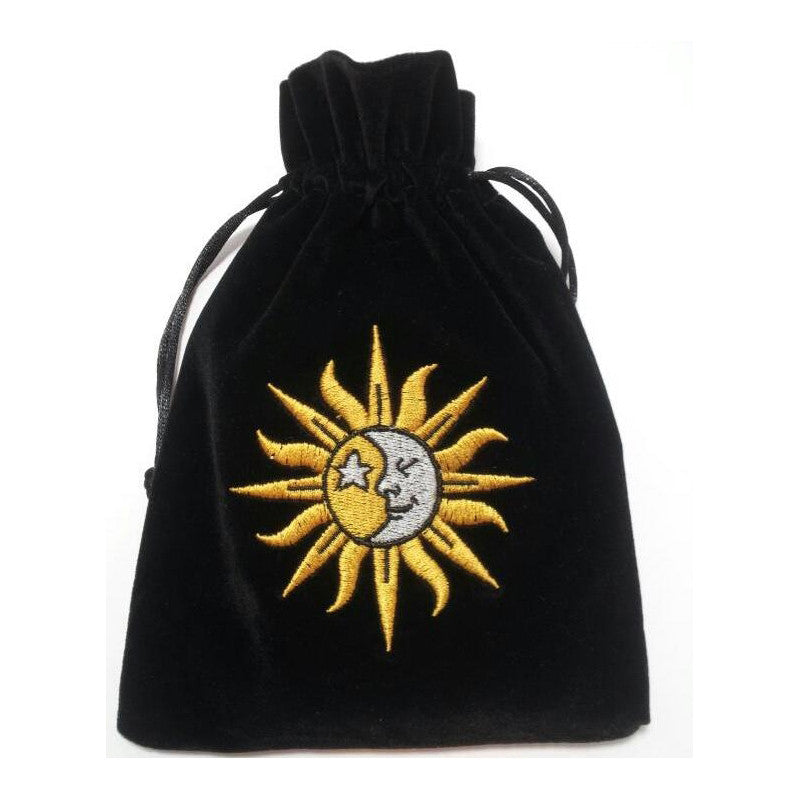 Sun & Moon Velvet Tarot / Oracle Card Bag - Black