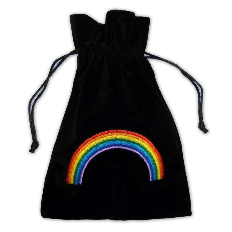 Chakra Rainbow Tarot Bag |  Oracle Card Bag | Drawstring | Velvet Like Pouch