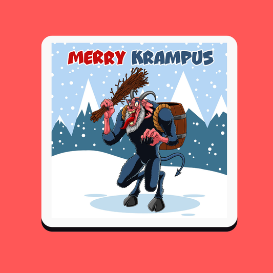 Merry Krampus Coaster| Christams Gift | Yule| Alternative | Pagan