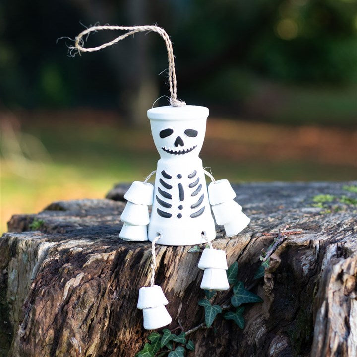 Skeleton Terracotta Pot Man | Two Colours | Black | White