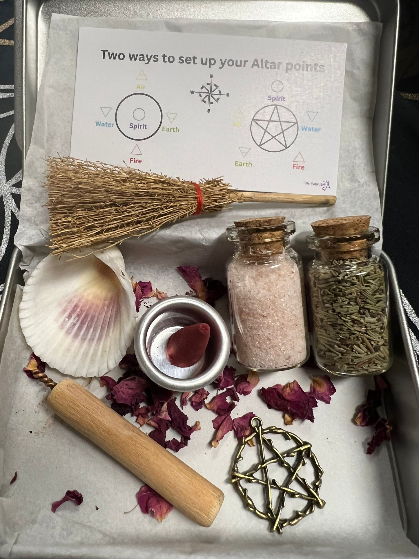 Witch-on-the-Go Travel Altar | Portable Mini Discreet Pocket Altar Kit in a Tin