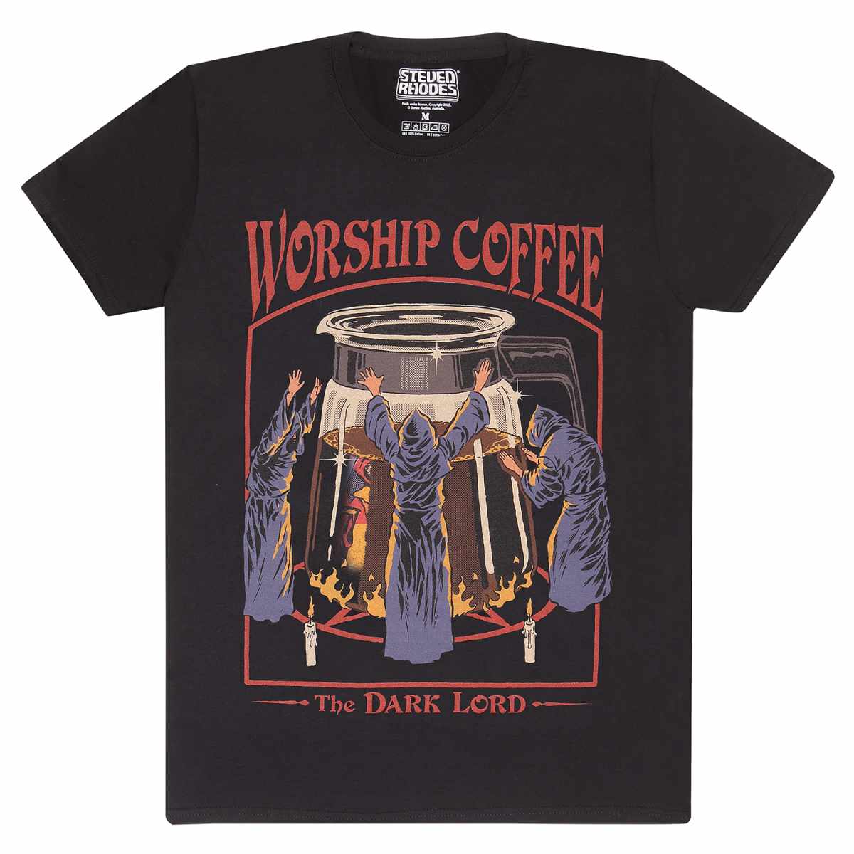 Steven Rhodes | Worship Coffee - The Dark Lord  | Unisex T-Shirt | 100% Cotton |