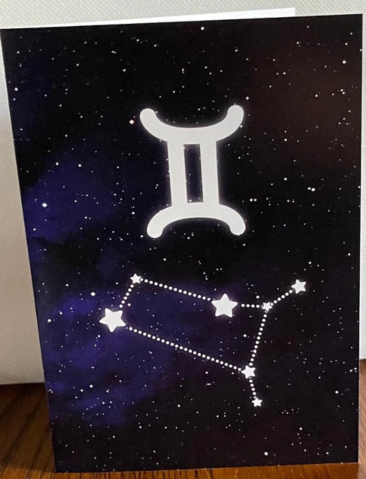 Gemini Birthday Card | Zodiac Greeting Cards | Star Sign | Astrology Card