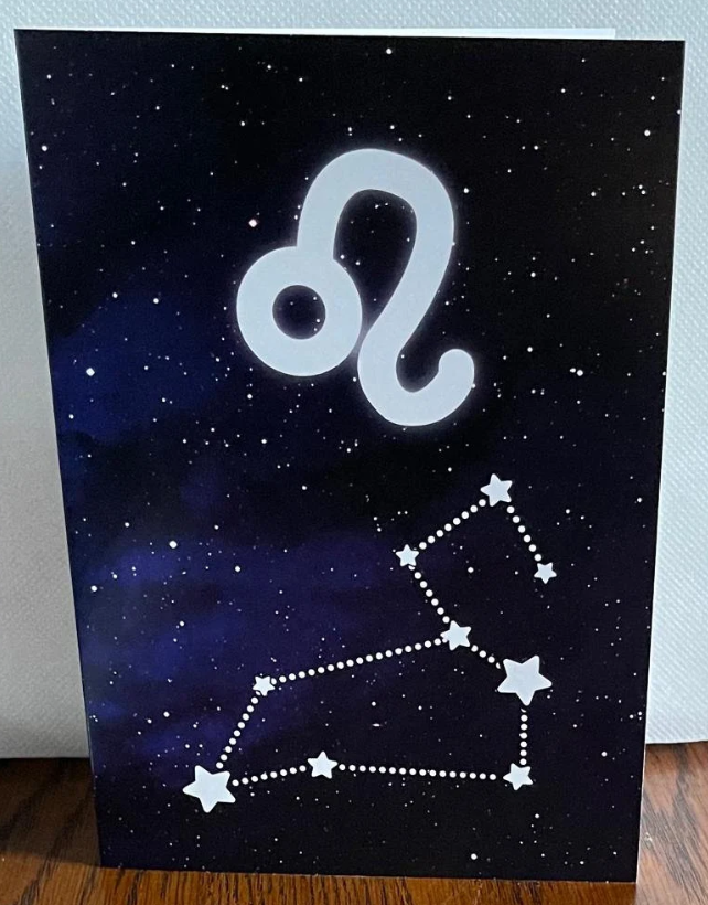 Leo Birthday Card | Zodiac Greeting Cards | Star Sign | Astrology Card