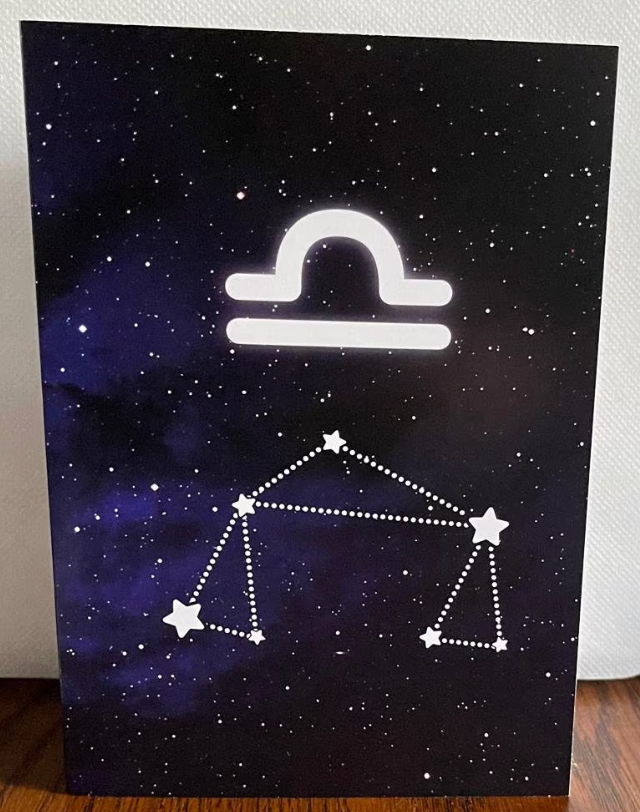 Libra Birthday Card | Zodiac Greeting Cards | Star Sign | Astrology Card