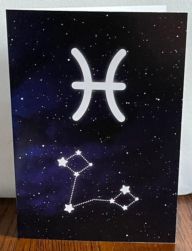 Pisces Birthday Card | Zodiac Greeting Cards | Star Sign | Astrology Card