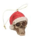 Silent Night Bauble | Skull Christmas Tree Decor | 4.3cm | Yule Decorative