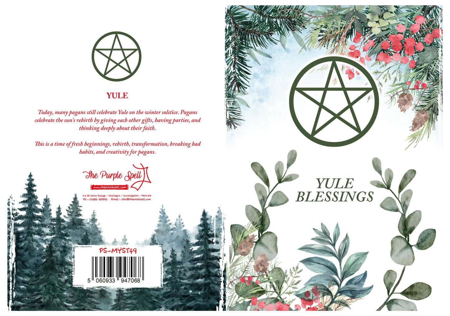 Yule Blessing Greeting Card | Winter solstice | Merry Christmas Card | Pagan Greeting Card