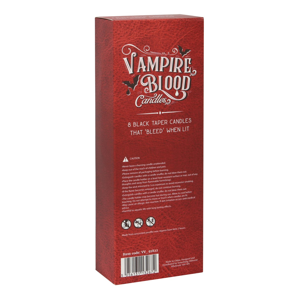 Vampire Blood Taper Candle | Box of 8 |  Black Candle That Bleeds When Lit | Goth Decor | Altar Candles (Copy)