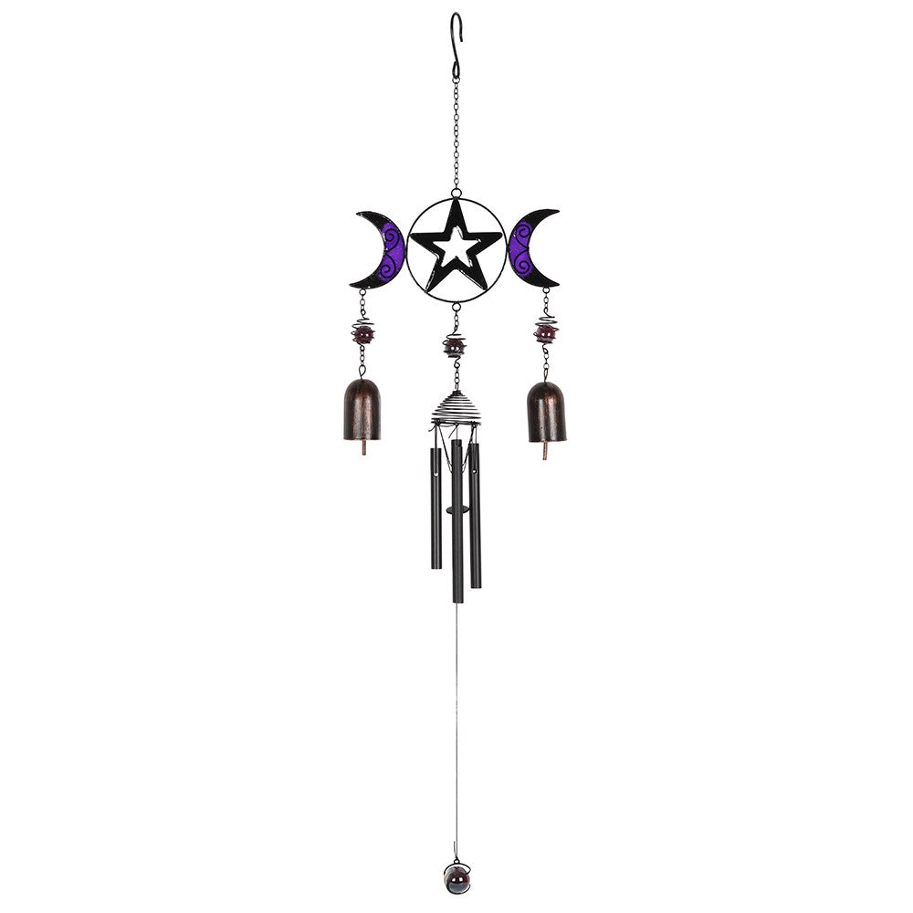 Triple Moon Windchime with Bells | Witch Bells | Suncatcher