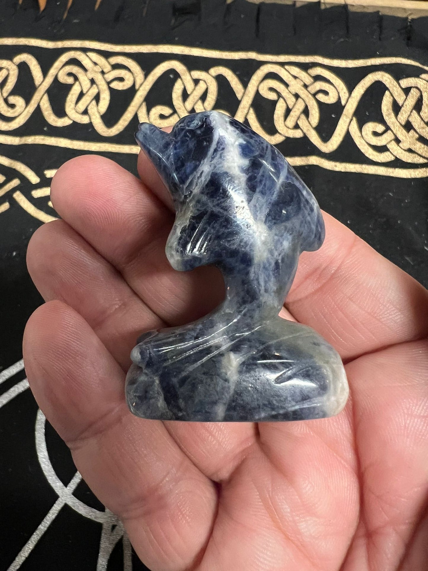 Sodalite Dolphin Carving | Crystal Figurine | Crystal Carving | 50mm