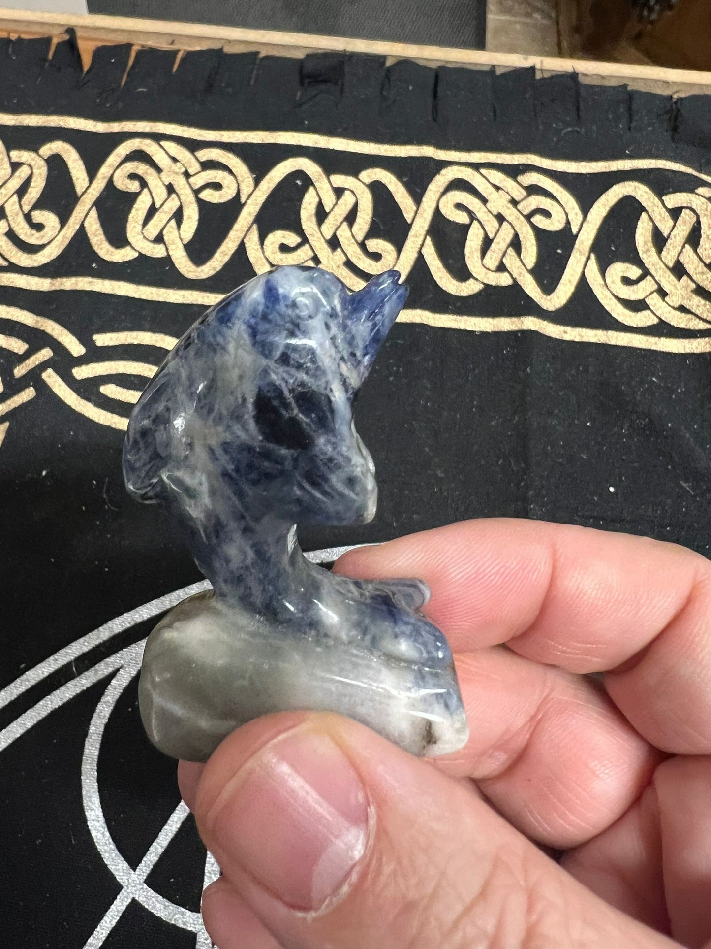 Sodalite Dolphin Carving | Crystal Figurine | Crystal Carving | 50mm