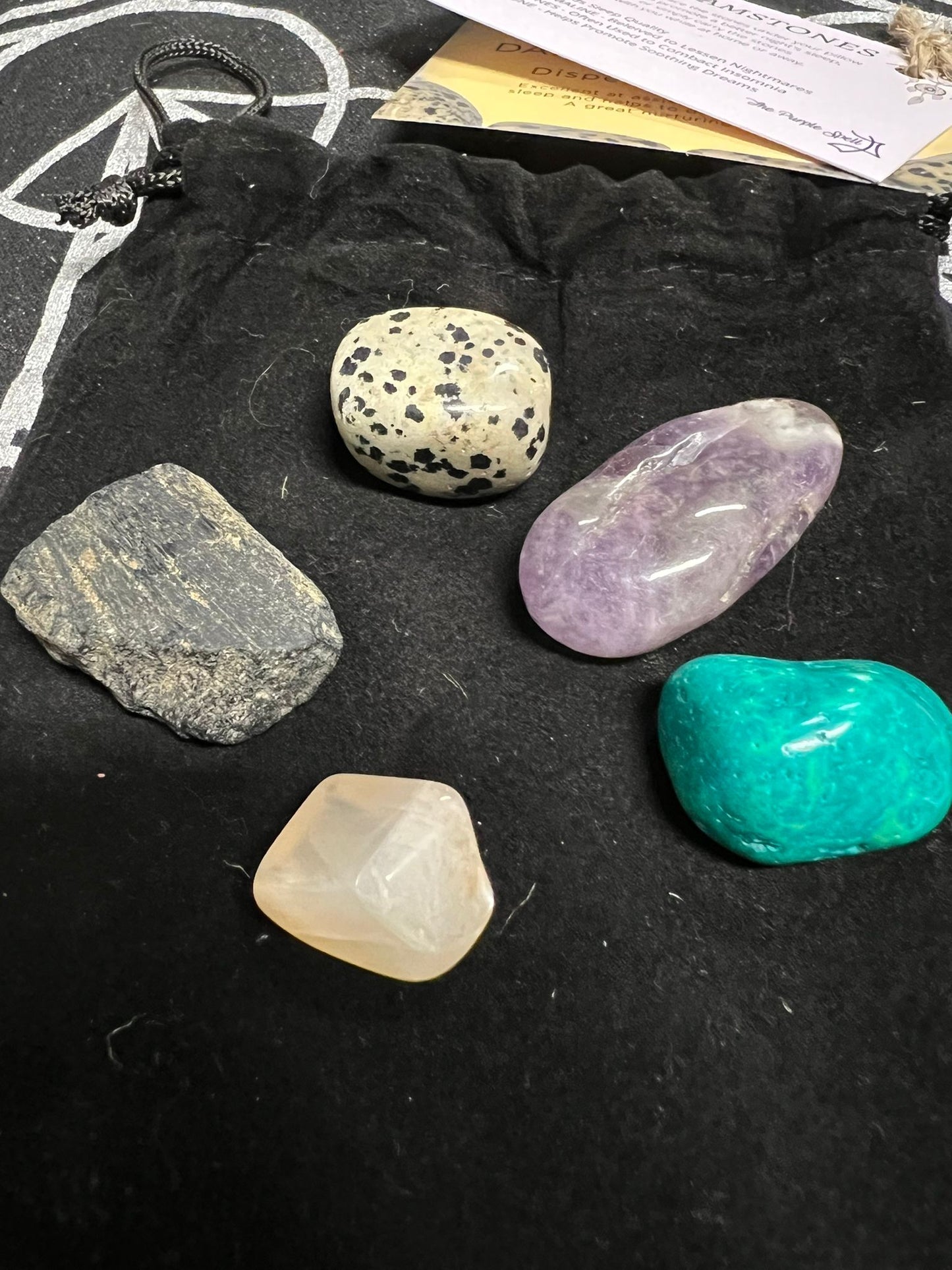 Dreamstones Set | Tumble Stone Set Directed at Improvement of Sleep | Crystal Healing