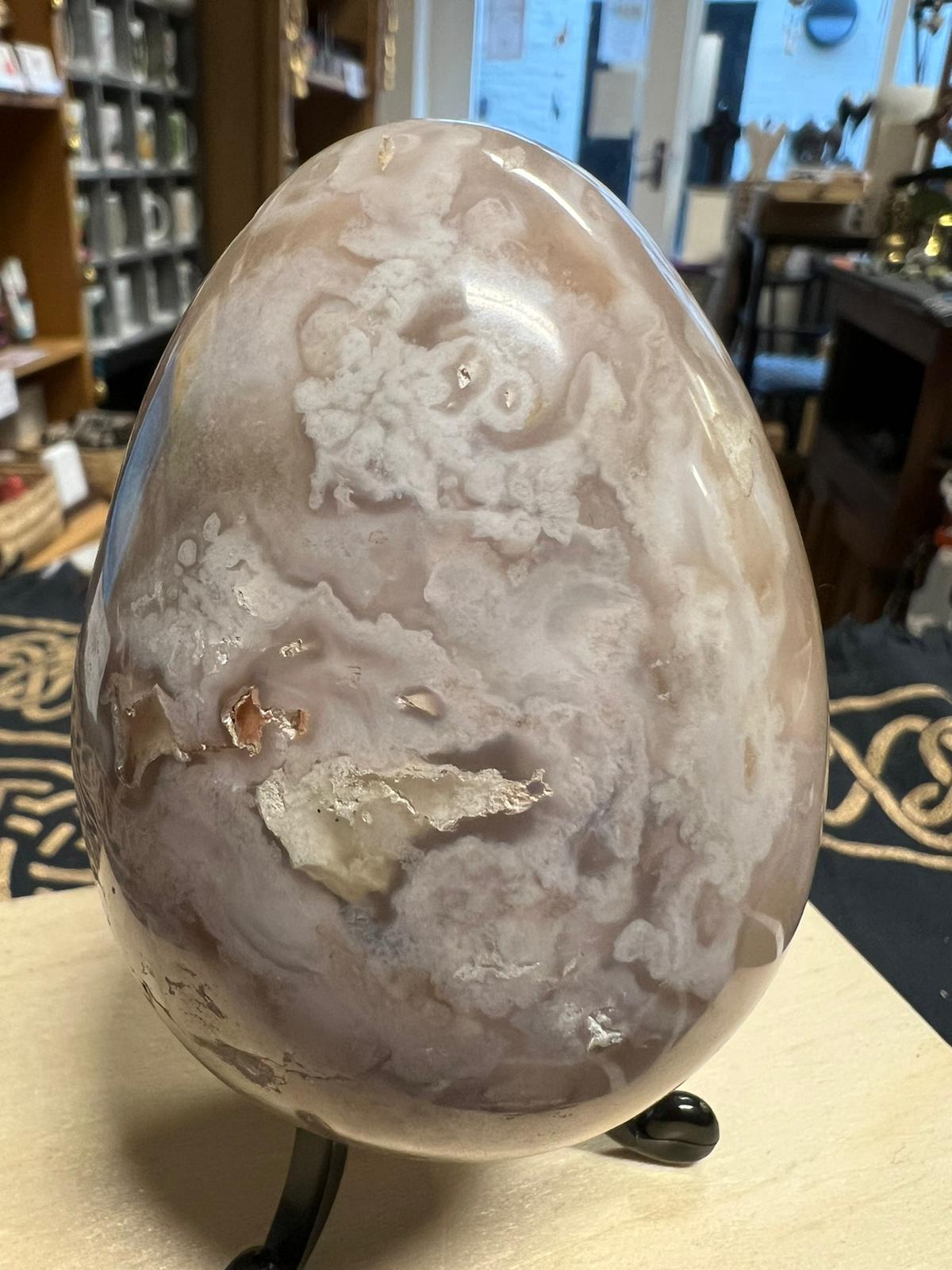 Flower Agate | Freeform | Egg Shaped | 470g | Crystal Healing |