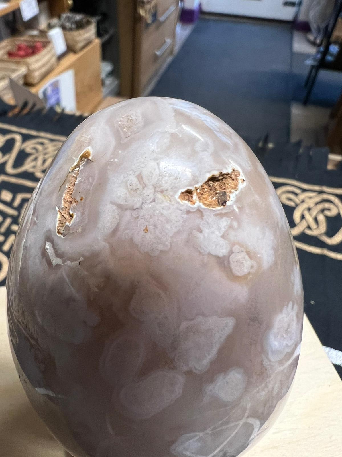 Flower Agate | Freeform | Egg Shaped | 470g | Crystal Healing |