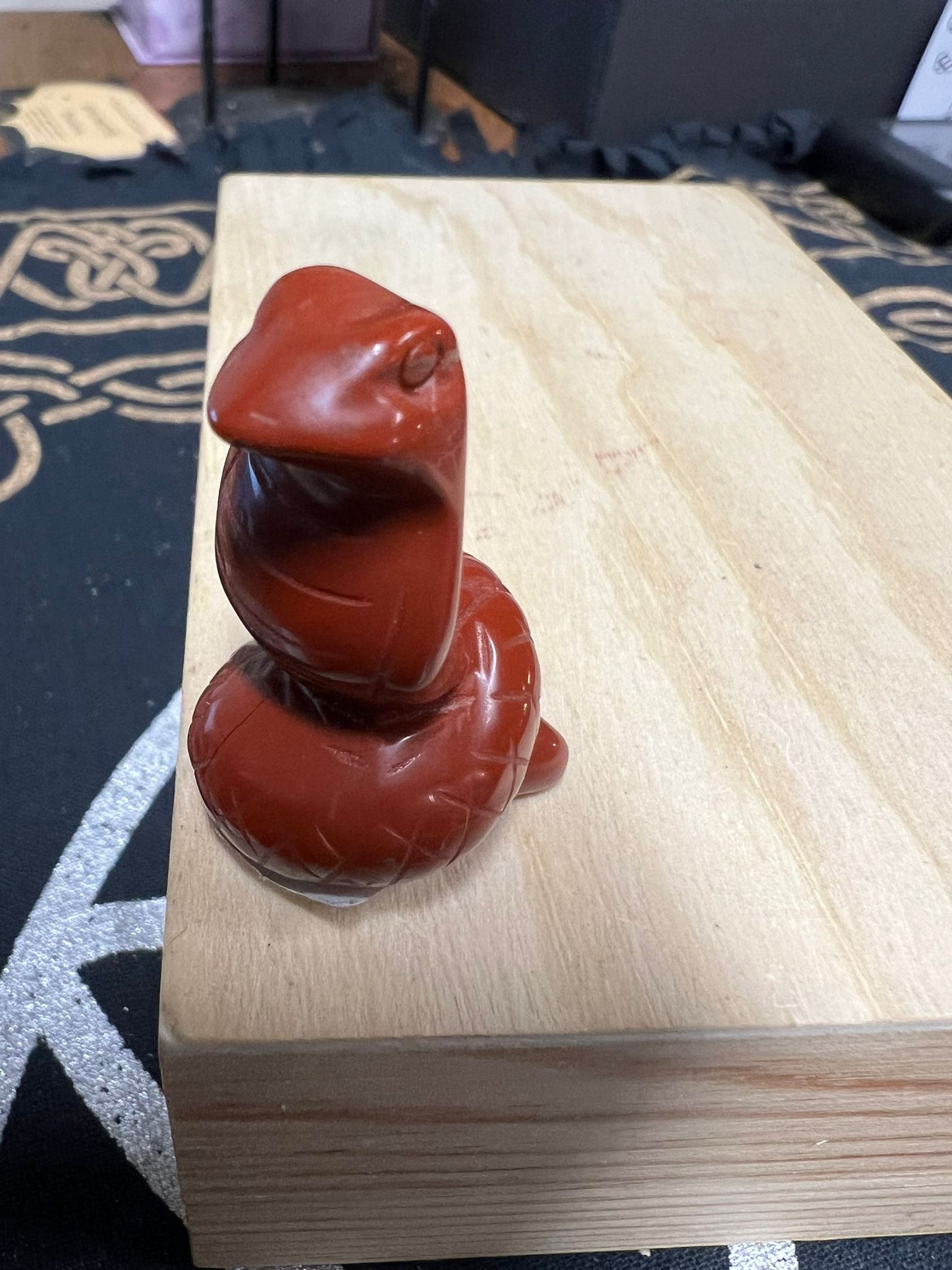 Hand Carved Snake | Red Jasper | Crystal Figurine | Metaphysical