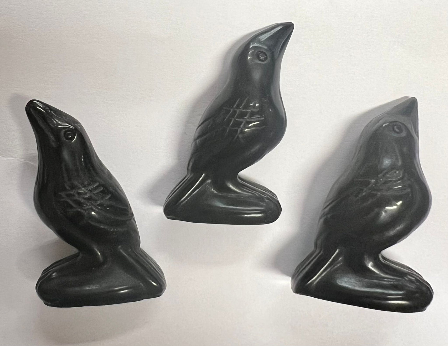 Crow Black Obsidian Figurine | Crystal Figurine | Altar | Morrigon | Pagan | Witch Altar