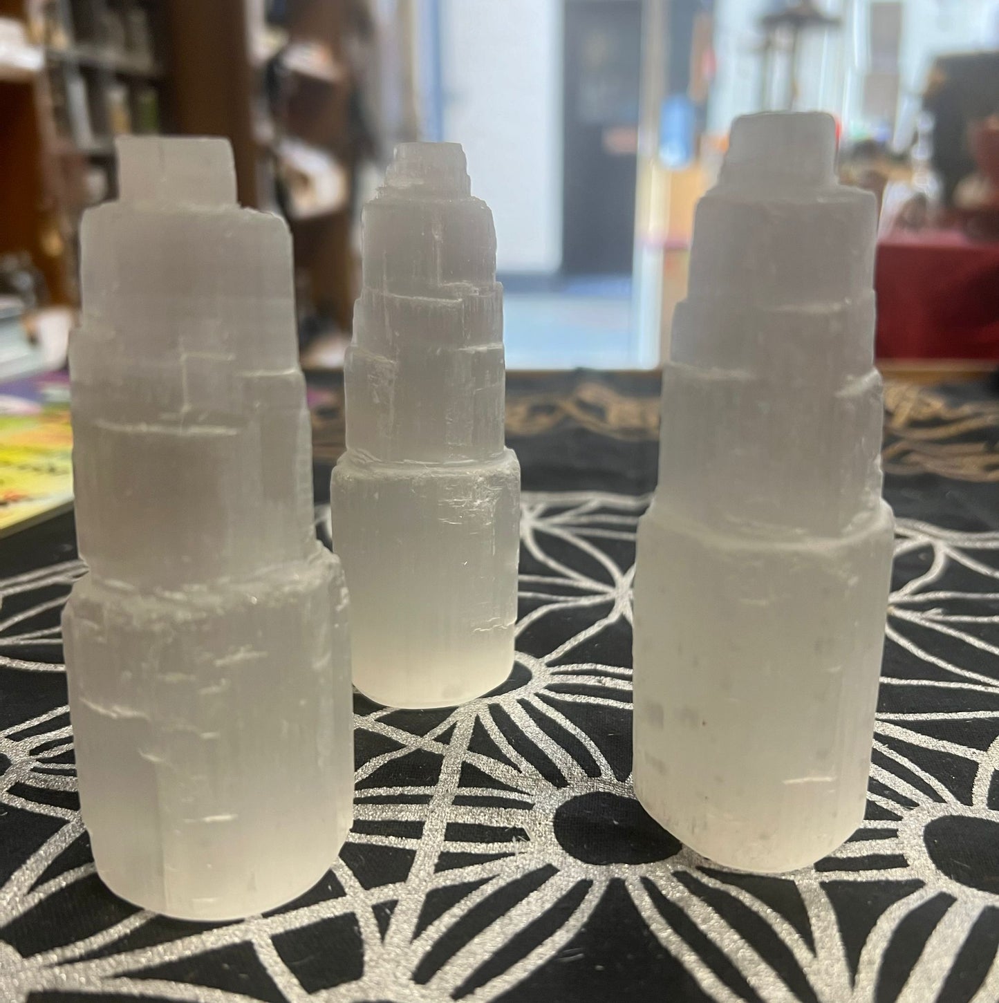 Selenite Tower Mountain | Natural Gemstones | Polished Specimen | Satin Spar | Metaphysical Shop| 10cm