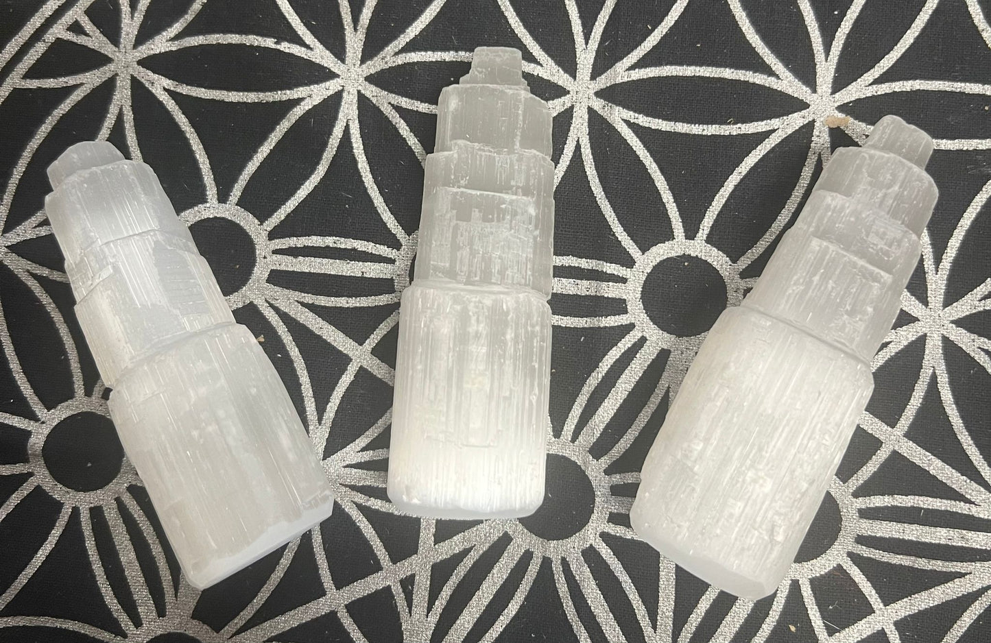 Selenite Tower Mountain | Natural Gemstones | Polished Specimen | Satin Spar | Metaphysical Shop| 10cm