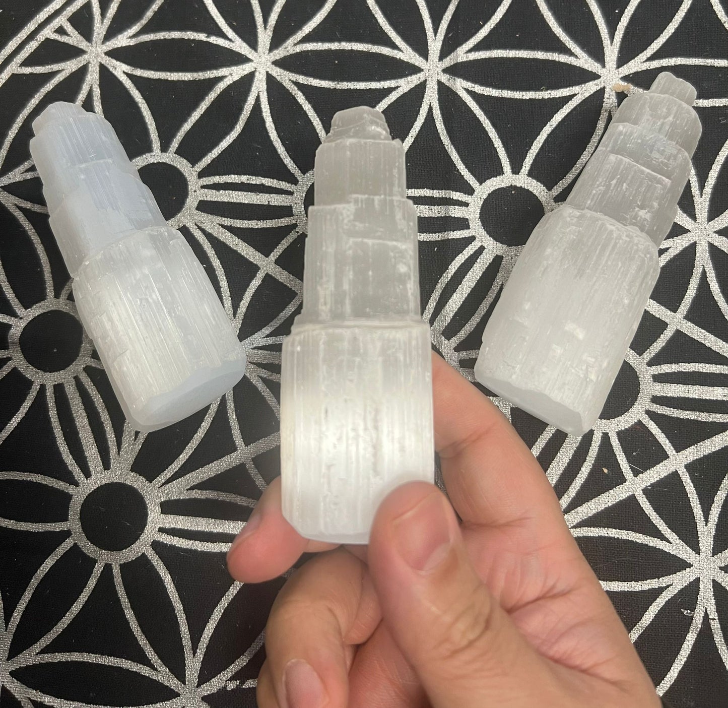 Selenite Tower Mountain | Natural Gemstones | Polished Specimen | Satin Spar | Metaphysical Shop| 10cm