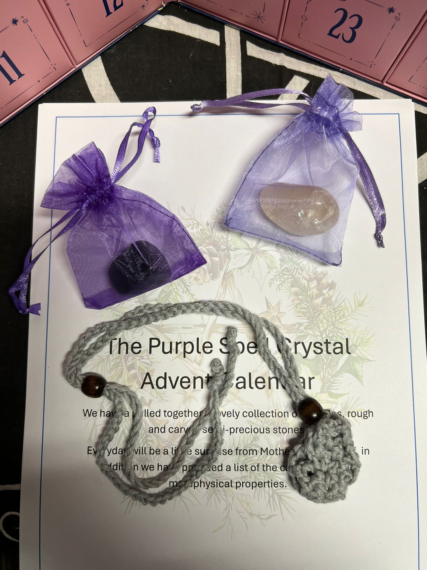 Crystal Advent Calendar | Tumble Stones | Rough Stones | Stone Carvings | The Purple Spell