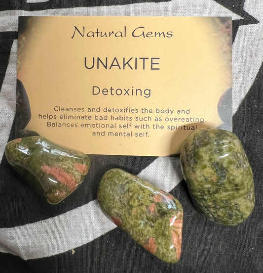 Tumble Stone | Single or Set of 3 | 20-30mm | Unakite | Detoxing