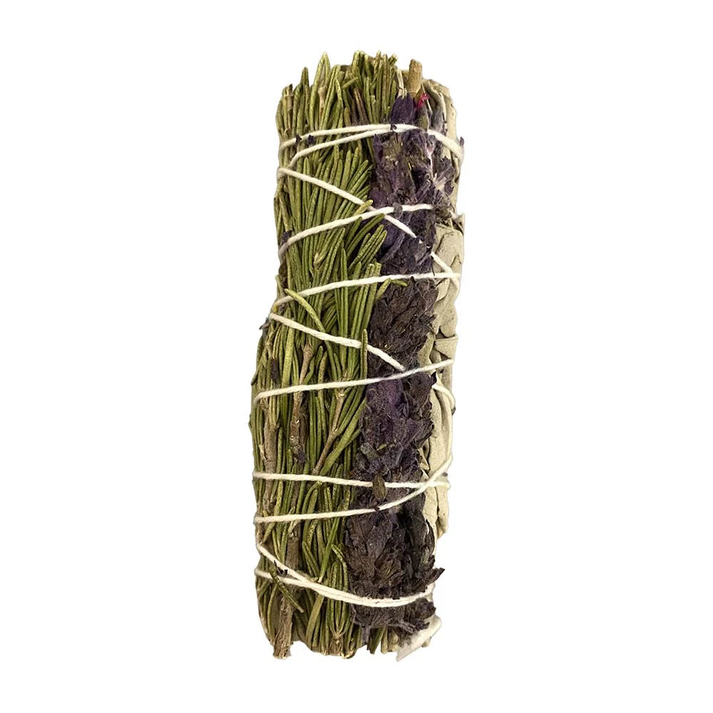 White Sage, Lavender and Rosemary | 4 Inches | Smoke Cleansing