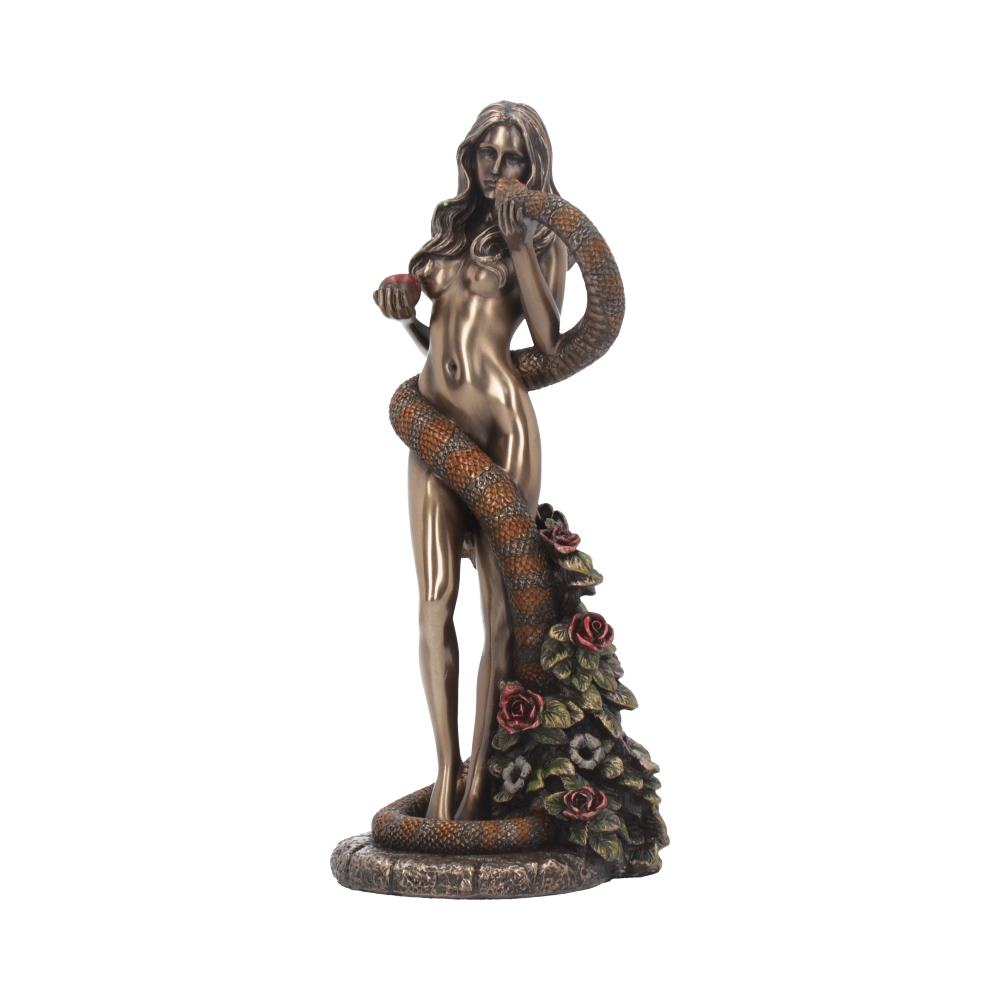 Original Sin Bronze Figurine | Biblical Eve Snake Forbidden Fruit | 20cm | Altar Piece