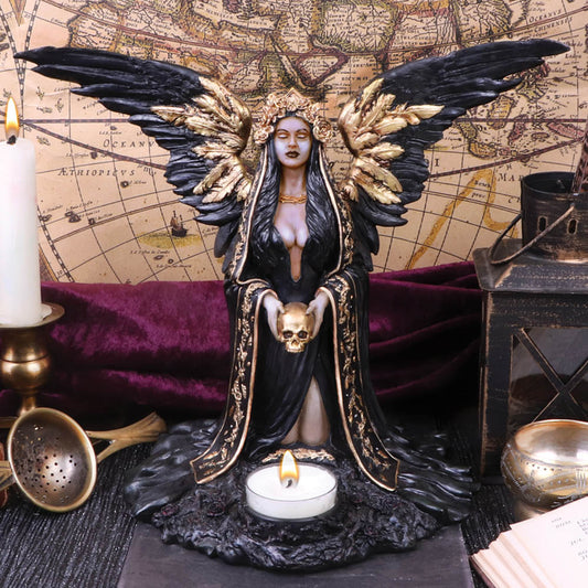 Teresina Dark Reaper Angel Figurine | Candle Holder | Tealight Holder | 28cm