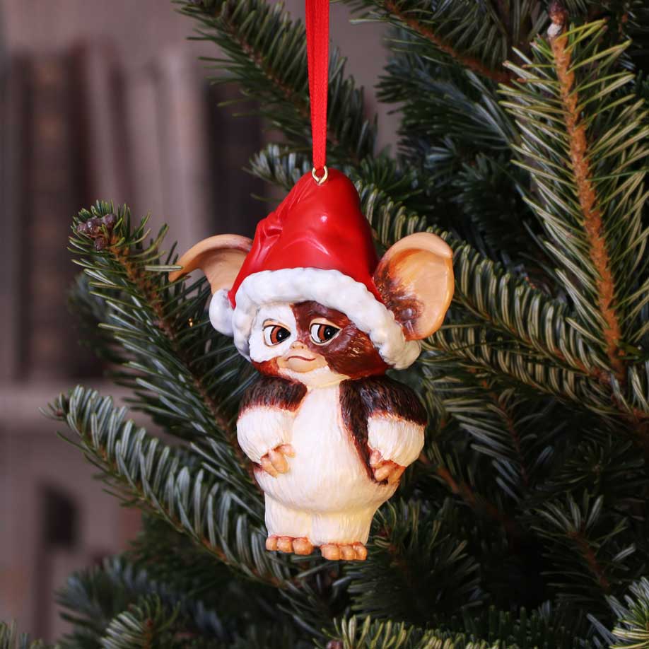 Gremlins Gizmo in Santa Hat | Hanging Festive Ornament | Tree Ornament | 10.3cm