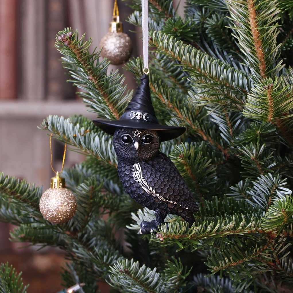 Owlocen Decoration | Black Witch Owl Hanging Decorative Ornament  | 12cm | Cult Cuties