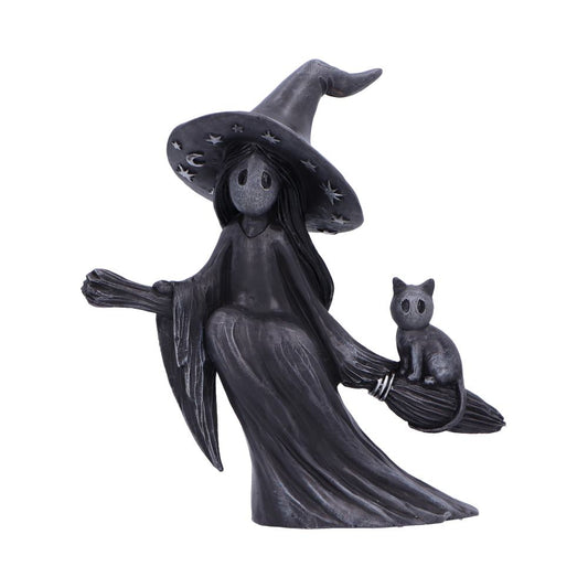 Little Souls | Beam Witch on Broom Figurine | 15cm | Witch Figurine | Nemesis Now