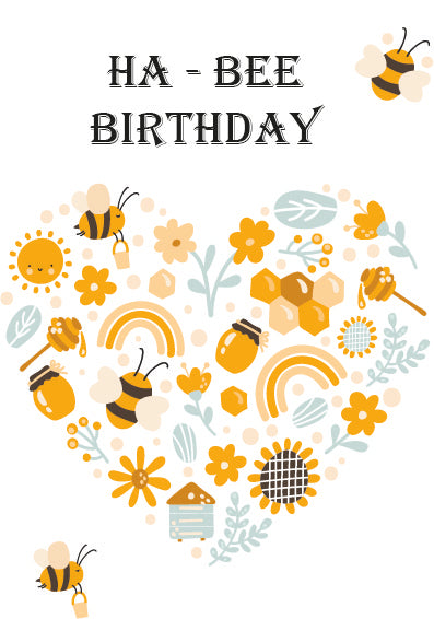 Ha-Bee Birthday  Card | Bee Card | Greeting Card | Birthday card